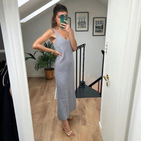 Zara Limited Edition Wool Alpaca Beaded Strappy Dress - Picture 1 of 5